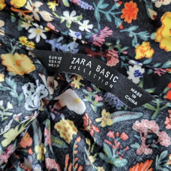 Zara Floral Button Up multi colored blouse - Picture 7 of 8